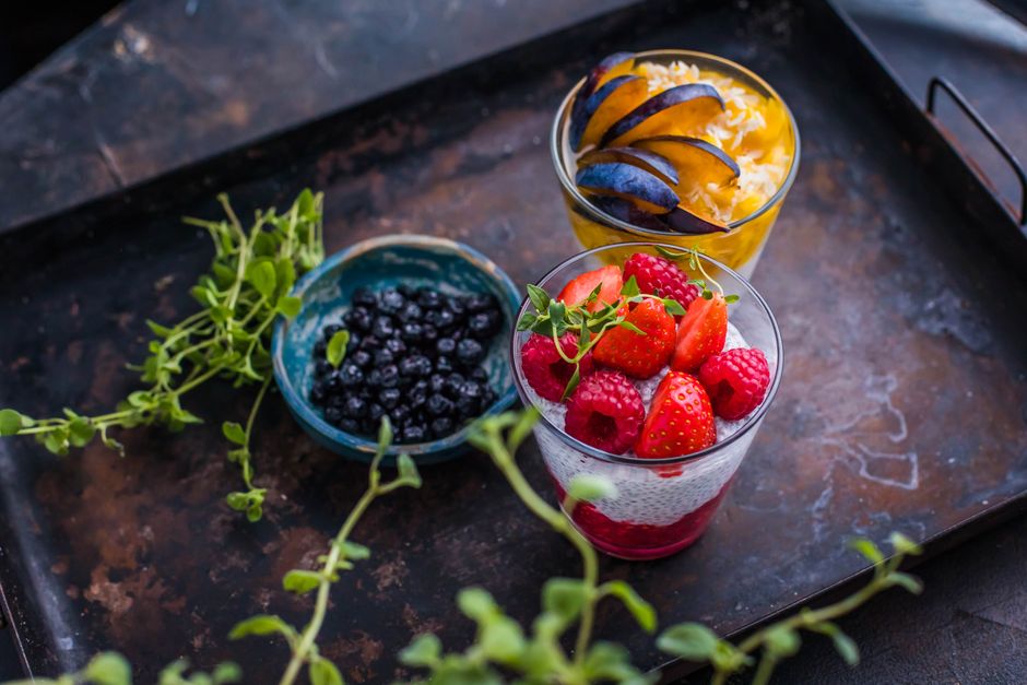 Pudim de Chia com Frutas Vermelhas