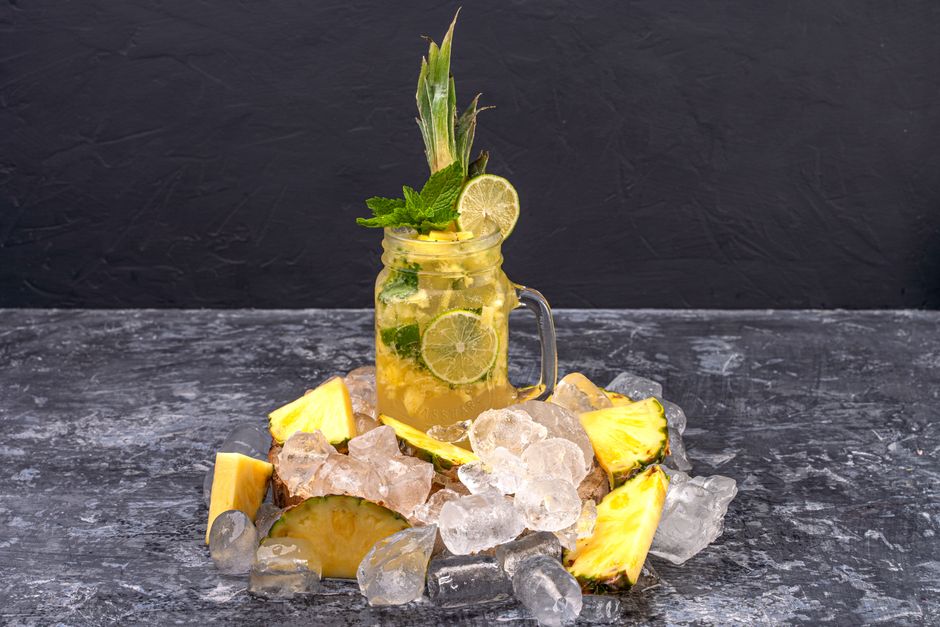 Suco de Abacaxi com Hortelã